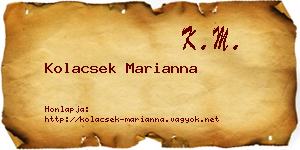 Kolacsek Marianna névjegykártya
